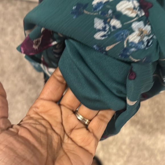 Calvin Klein Teal Floral Midi Dress - Picture 5 of 5